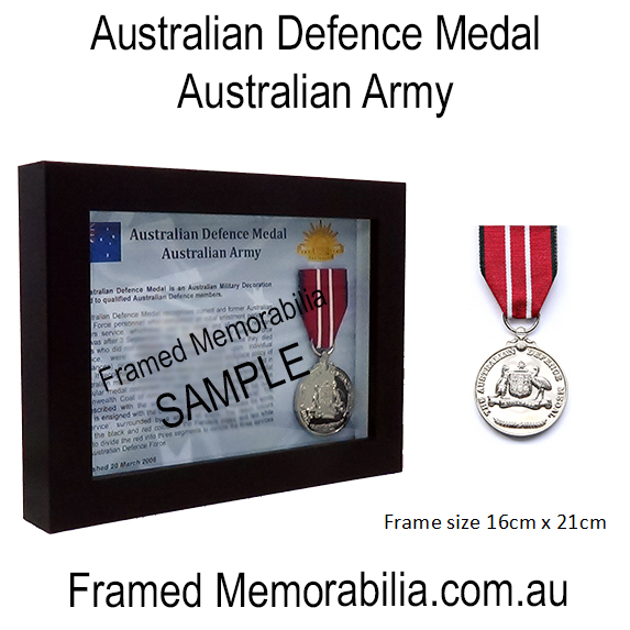 Australian Defence Medal, Australian Army Framed Memorabilia