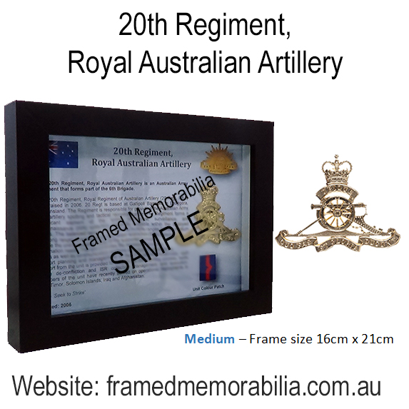 1st Regiment, Royal Australian Artillery Framed Memorabilia