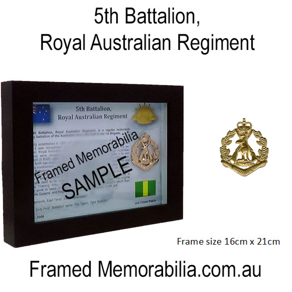 5th Battalion, Royal Australian Regiment -Framed Memorabilia