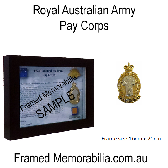 Royal Australian Army Pay Corps Framed Memorabilia