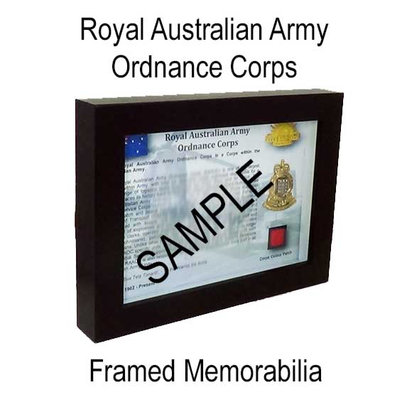 Royal Australian Army Ordnance Corps » Framed Memorabilia