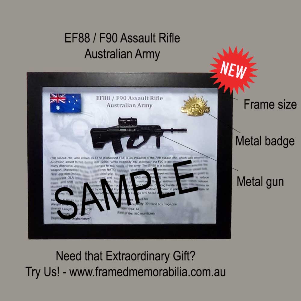 EF88 Austeyr Assault Rifle, Australian Army |Framed