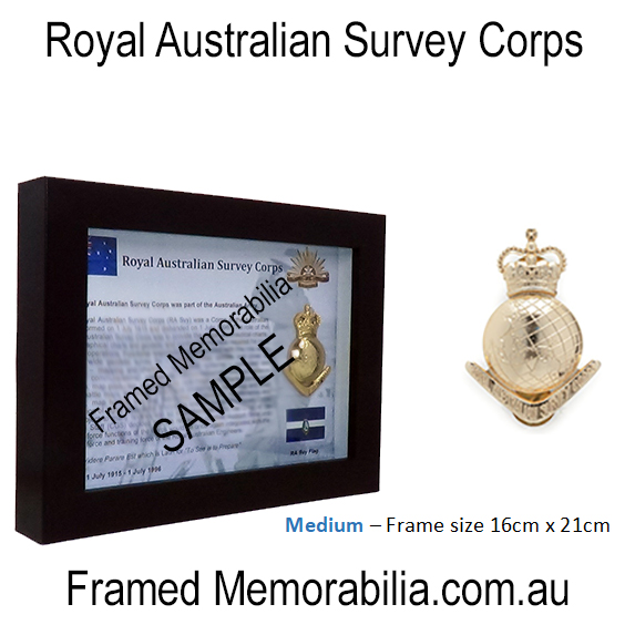 Royal Australian Survey Corps (RA Svy) – Framed Memorabilia