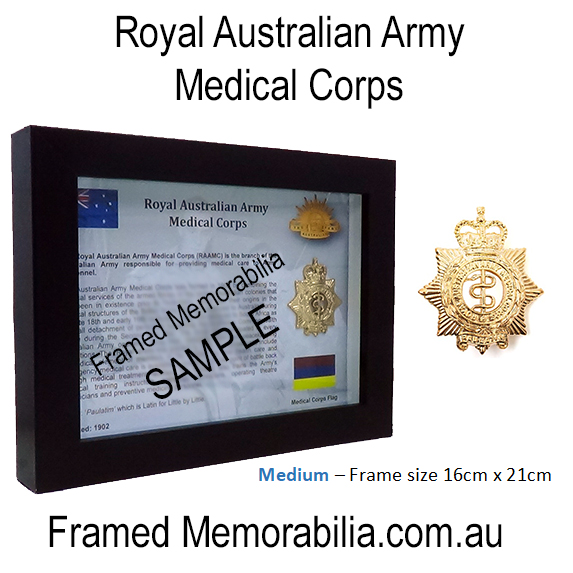 Royal Australian Army Medical Corps - Framed Memorabilia