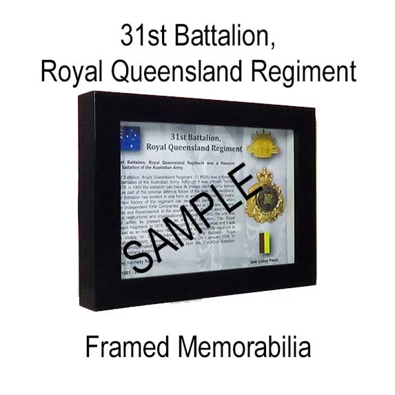 31st Battalion, Royal Queensland Regiment | Framed Badge