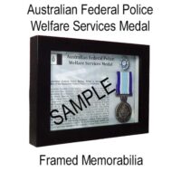 Black frame displaying the AFP Welfare Services Medal