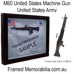 The M60 is a type of American-made machine gun. The M60 fires 7.62mm NATO cartridges.