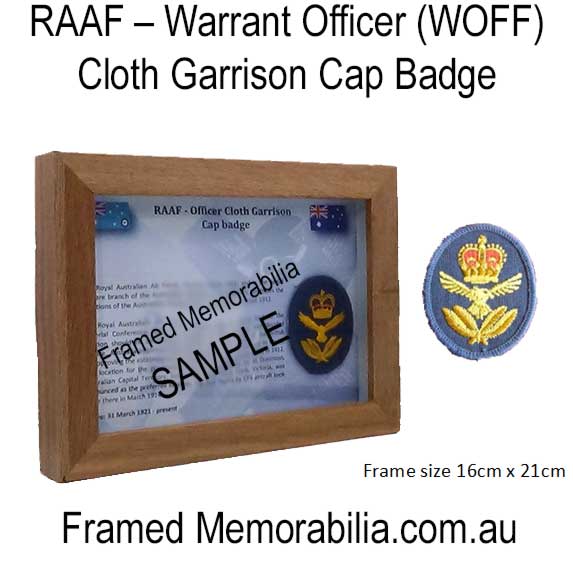 RAAF, Warrant Officer (WOFF) Cloth Garrison Cap Badge