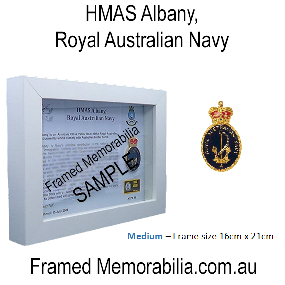 HMAS Albany, Royal Australian Navy - Framed Memorabilia