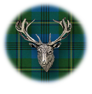 Clan Johnstone is a Scottish Lowland clan of Scotland. Framed for display is the Kilt tartan, motto and crest displaying a stag head crest. Memorabilia.