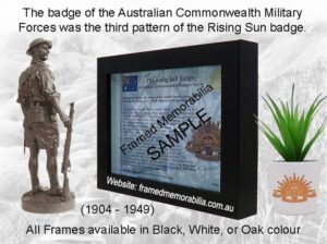 Australian Commonwealth Military Forces - Framed Memorabilia