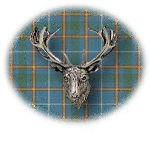 Clan Bain is a Scottish Highland clan of Scotland. Framed for display is the Kilt tartan, motto, and crest displaying a stag head crest. Memorabilia.