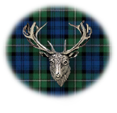 Clan Forbes is a Scottish Highland clan of Scotland. Framed for display is the Kilt tartan, motto, and crest displaying a stag head crest. Memorabilia.