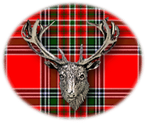 Clan MacBain is a Scottish Highland clan of Scotland. Framed for display is the Kilt tartan, motto, and crest displaying a stag head crest. Memorabilia.