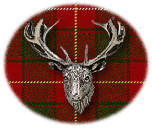 Clan Macfie is a Scottish Highland clan of Scotland. Framed for display is the Kilt tartan, motto, and crest displaying a stag head crest. Memorabilia.