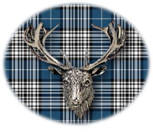 Clan Napier is a Scottish Lowland clan of Scotland. Framed for display is the Kilt tartan, motto, and crest displaying a stag head crest. Memorabilia.