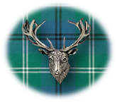 Clan Oliphant is a Scottish Highland clan of Scotland. Framed for display is the Kilt tartan, motto and crest displaying a stag head crest. Memorabilia.