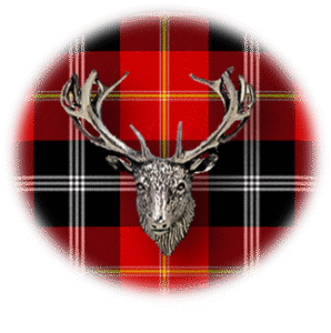 Clan Marjoribanks is a Scottish Lowland clan of Scotland. Framed for display is the Kilt tartan, motto, and crest displaying a stag head crest. Memorabilia.