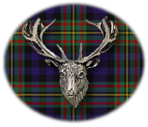 Clan MacLellan is a Scottish Lowland clan of Scotland. Framed for display is the Kilt tartan, motto, and crest displaying a stag head crest. Memorabilia.