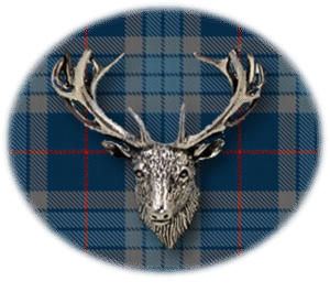 Clan Thorburn is a Scottish Highland or Lowland clan of Scotland. Framed for display is the Kilt tartan, motto, and crest displaying a stag head crest. Memorabilia.