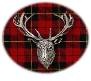 Clan Wallace is a Scottish Lowland clan of Scotland. Framed for display is the Kilt tartan, motto, and crest displaying a stag head crest. Memorabilia.