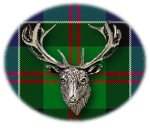 Clan Paterson is a Scottish Lowland clan of Scotland. Framed for display is the Kilt tartan, motto, and crest displaying a stag head crest. Memorabilia.