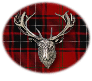 Clan Wemyss is a Scottish Lowland clan of Scotland. Framed for display is the Kilt tartan, motto, and crest displaying a stag head crest. Memorabilia.