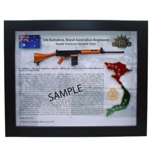 5th Battalion, Royal Australian Regiment (5 RAR) Australian Army Second tour of Vietnam L1A1 Rifle and map